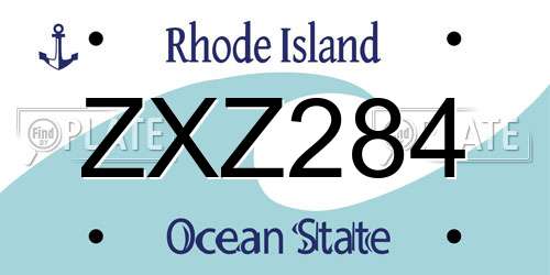 ZXZ284 Rhode Island License Plate