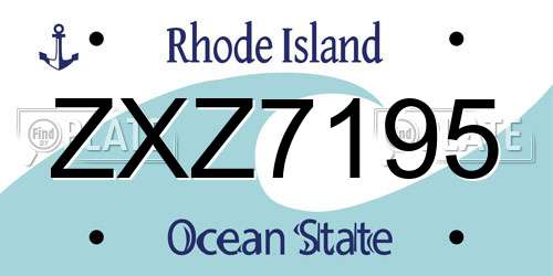 ZXZ7195 Rhode Island License Plate