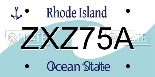ZXZ75A Rhode Island License Plate