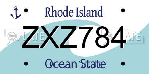 ZXZ784 Rhode Island License Plate