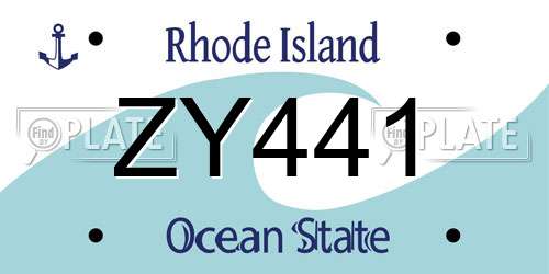 ZY441 Rhode Island License Plate
