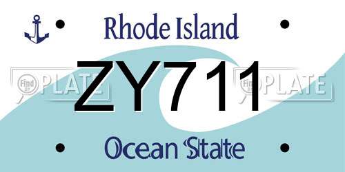 ZY711 Rhode Island License Plate