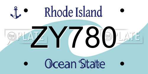 ZY780 Rhode Island License Plate