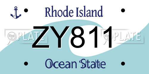 ZY811 Rhode Island License Plate