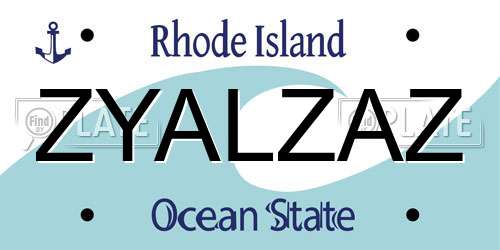 ZYALZAZ Rhode Island License Plate