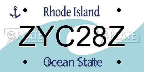 ZYC28Z Rhode Island License Plate