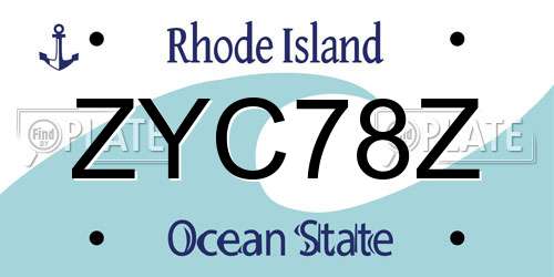 ZYC78Z Rhode Island License Plate