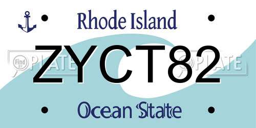 ZYCT82 Rhode Island License Plate