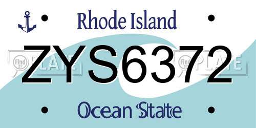ZYS6372 Rhode Island License Plate