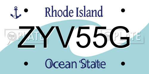 ZYV55G Rhode Island License Plate