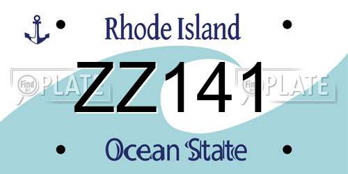 ZZ141 Rhode Island License Plate