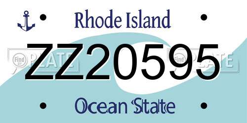 ZZ20595 Rhode Island License Plate