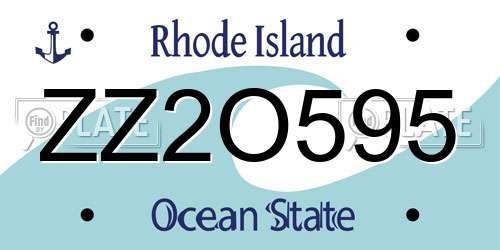 ZZ2O595 Rhode Island License Plate