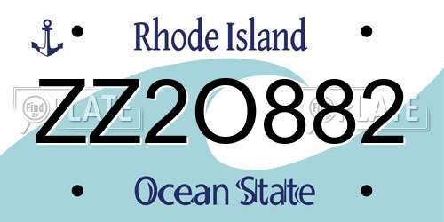 ZZ2O882 Rhode Island License Plate