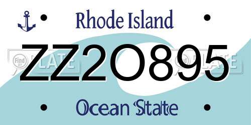 ZZ2O895 Rhode Island License Plate