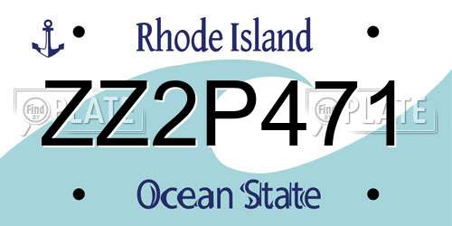 ZZ2P471 Rhode Island License Plate