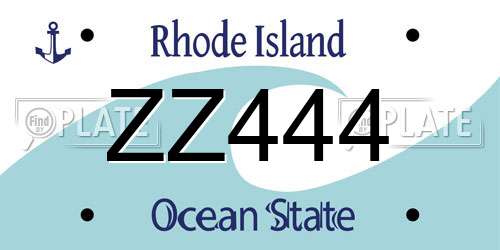 ZZ444 Rhode Island License Plate