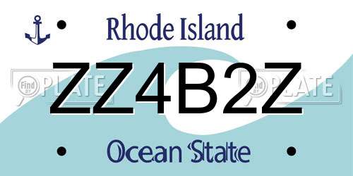 ZZ4B2Z Rhode Island License Plate