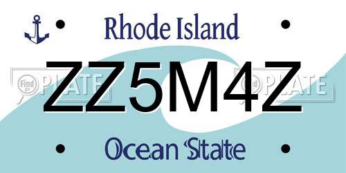 ZZ5M4Z Rhode Island License Plate