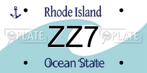 ZZ7 Rhode Island License Plate