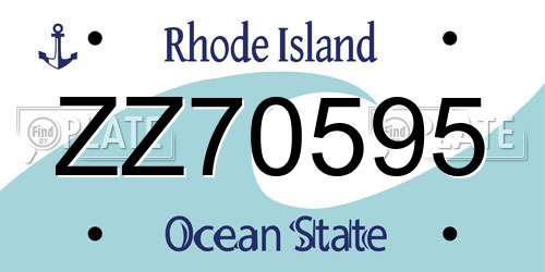 ZZ70595 Rhode Island License Plate