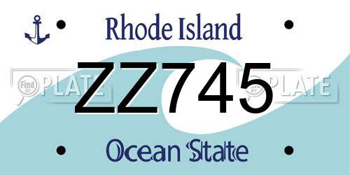 ZZ745 Rhode Island License Plate
