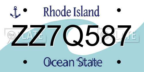 ZZ7Q587 Rhode Island License Plate