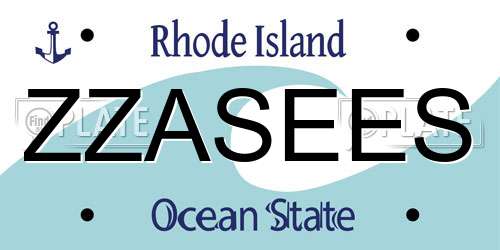 ZZASEES Rhode Island License Plate