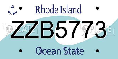ZZB5773 Rhode Island License Plate