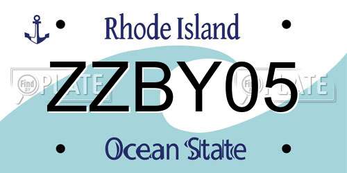 ZZBY05 Rhode Island License Plate
