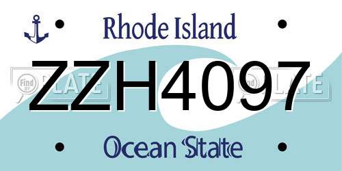 ZZH4097 Rhode Island License Plate