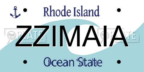 ZZIMAIA Rhode Island License Plate