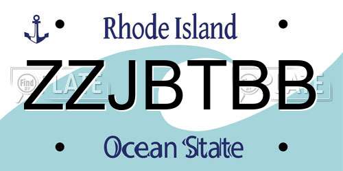 ZZJBTBB Rhode Island License Plate