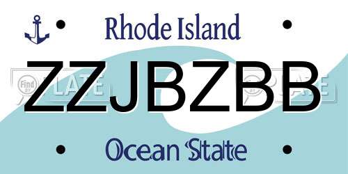 ZZJBZBB Rhode Island License Plate