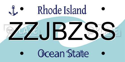 ZZJBZSS Rhode Island License Plate