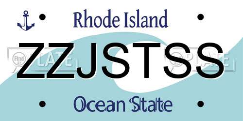ZZJSTSS Rhode Island License Plate
