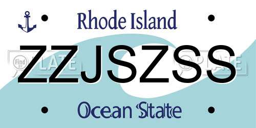 ZZJSZSS Rhode Island License Plate
