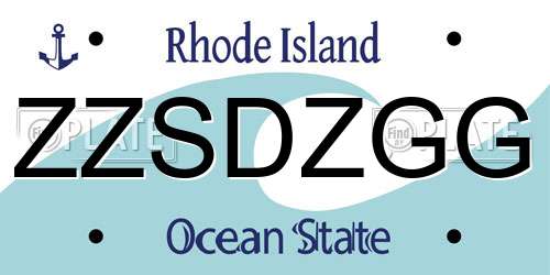 ZZSDZGG Rhode Island License Plate