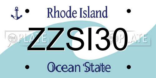 ZZSI30 Rhode Island License Plate