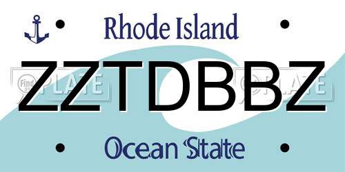 ZZTDBBZ Rhode Island License Plate