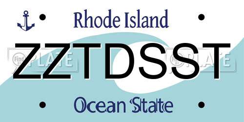 ZZTDSST Rhode Island License Plate