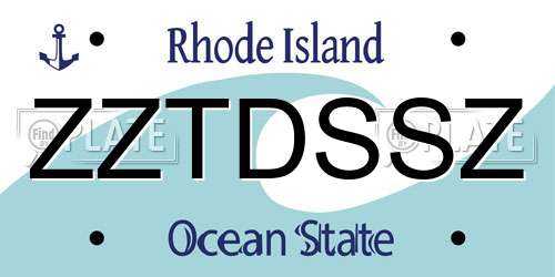 ZZTDSSZ Rhode Island License Plate