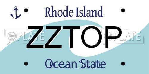 ZZTOP Rhode Island License Plate