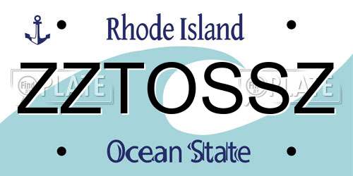 ZZTOSSZ Rhode Island License Plate