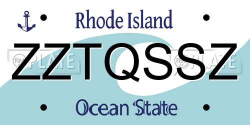 ZZTQSSZ Rhode Island License Plate