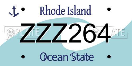 ZZZ264 Rhode Island License Plate