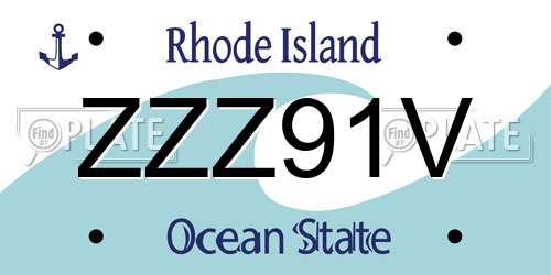 ZZZ91V Rhode Island License Plate