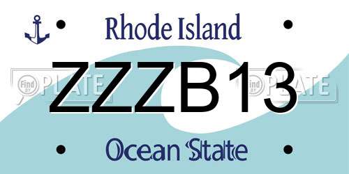 ZZZB13 Rhode Island License Plate