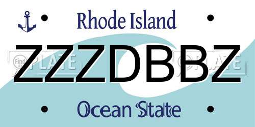 ZZZDBBZ Rhode Island License Plate