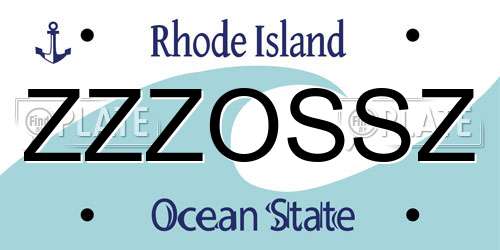 ZZZOSSZ Rhode Island License Plate